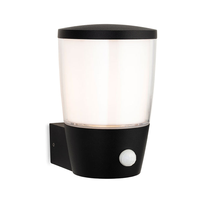 Forbes Wall Light with PIR Black with White Duplex Polycarbonate Diffuser