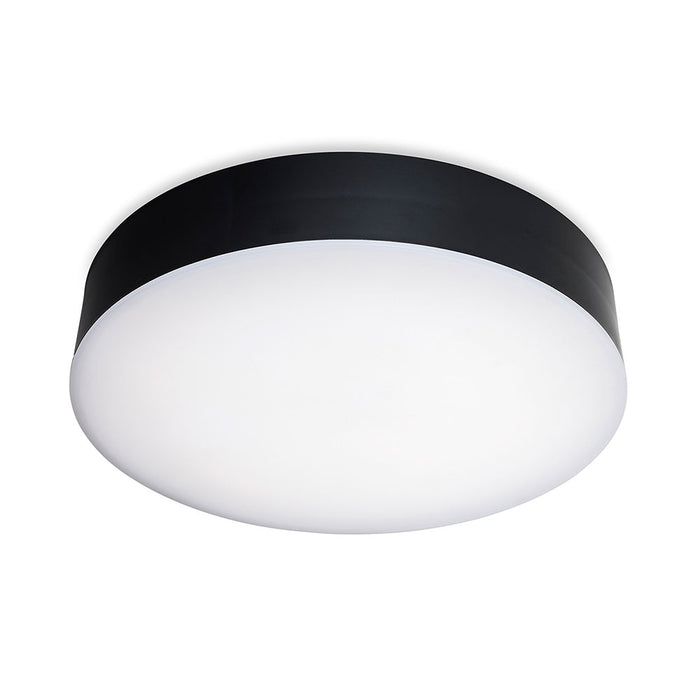 Glaze LED Resin Flush Ceiling Fitting Black with White Polycarbonate Diffuser