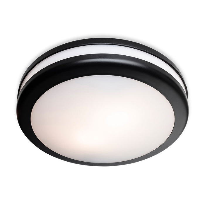 Style Resin Flush Ceiling Fitting Black with White Polycarbonate Diffuser