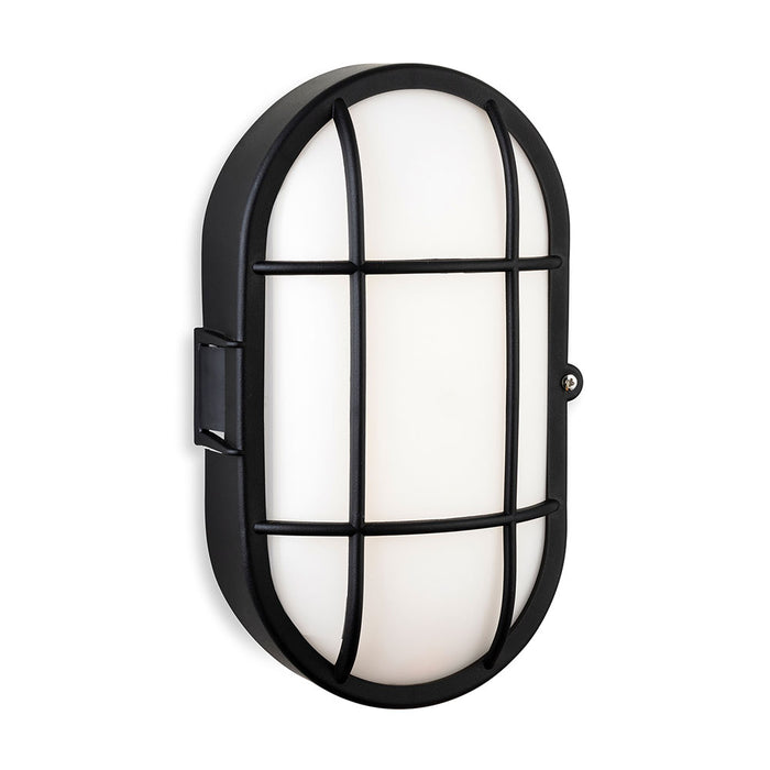 Lewis LED Resin Bulkhead - Oval Black with White Polycarbonate Diffuser