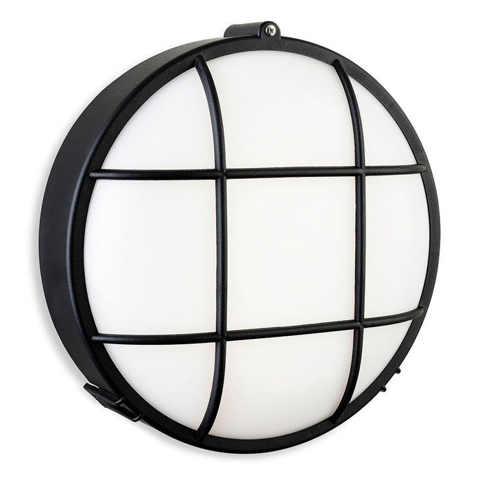 Lewis LED Resin Bulkhead - Round Black with White Polycarbonate Diffuser