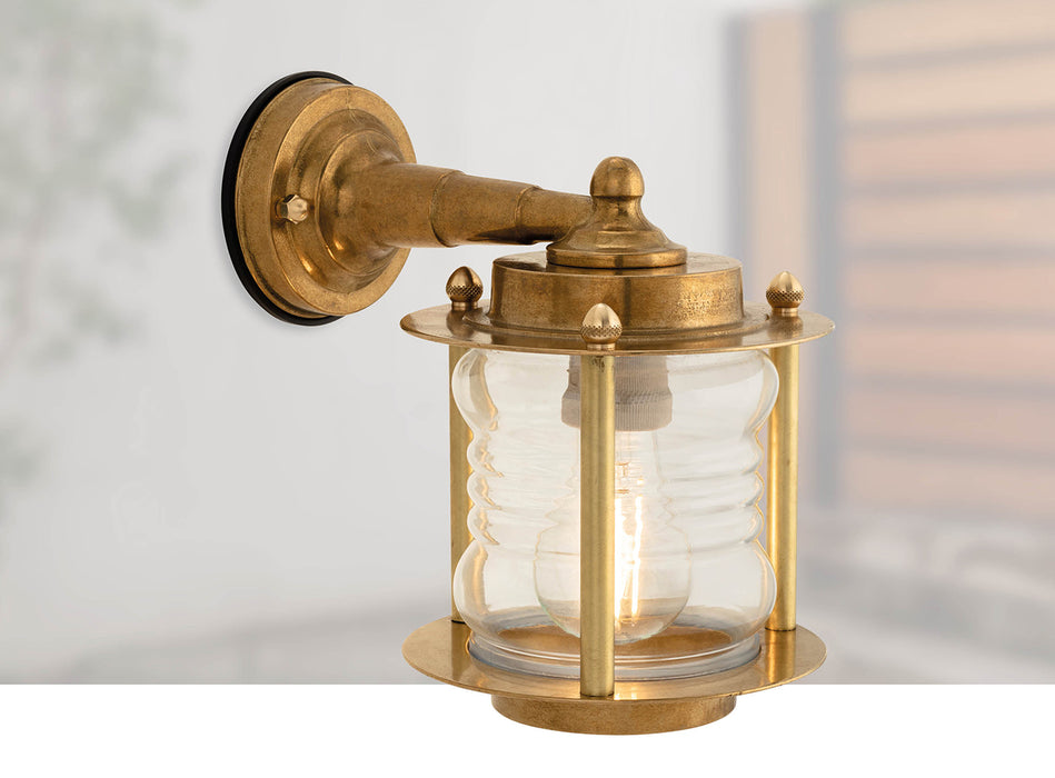 Nautic Wall Light Brass with Clear Glass