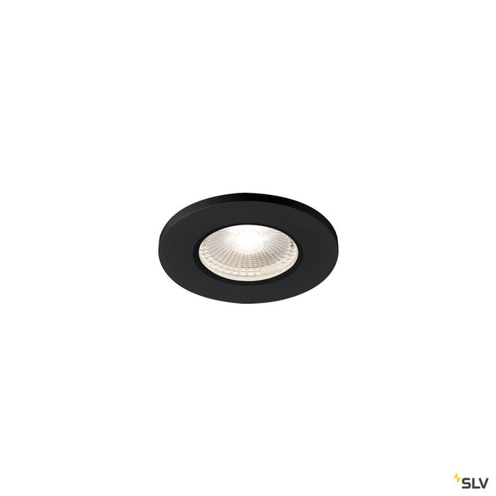 KAMUELA, fire protection recessed ceiling light, LED, 4000K,  black, 38°, dimmable, IP65