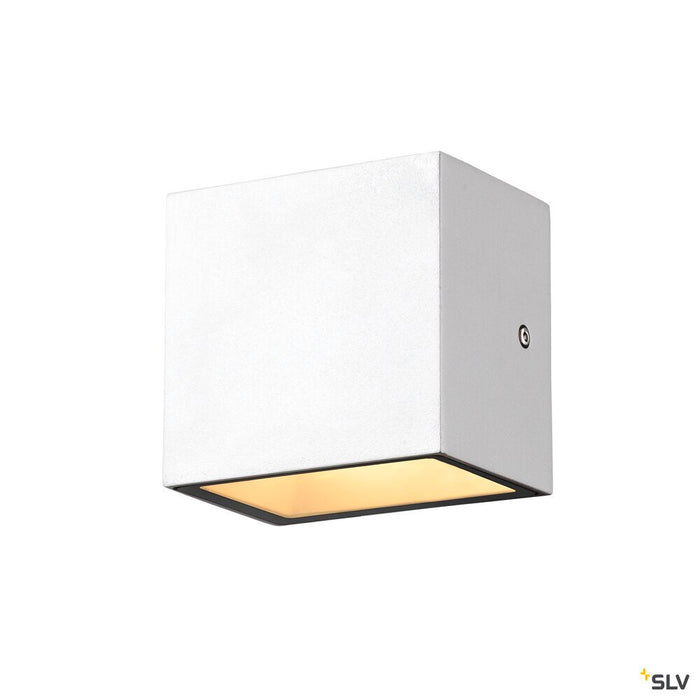 SITRA CUBE WL, LED outdoor surface-mounted wall and ceiling light, white, IP44, 3000K, 10W