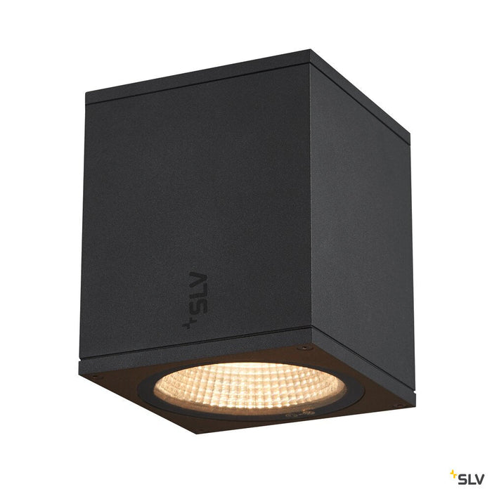 ENOLA SQUARE M, outdoor LED surface-mounted ceiling light anthracite