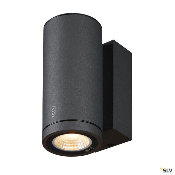 ENOLA ROUND S, single outdoor LED surface-mounted wall light anthracite