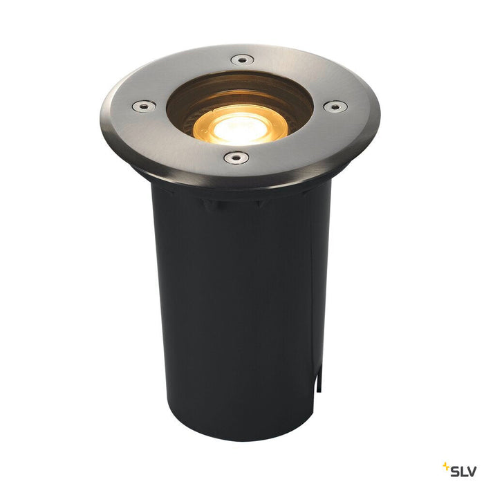 SOLASTO 120, outdoor inground fitting, LED GU10 51 mm, IP67, round, stainless steel, max. 6W