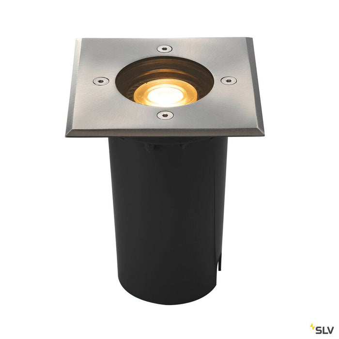 SOLASTO 120, outdoor inground fitting, LED GU10 51 mm, IP67, square, stainless steel, max. 6W