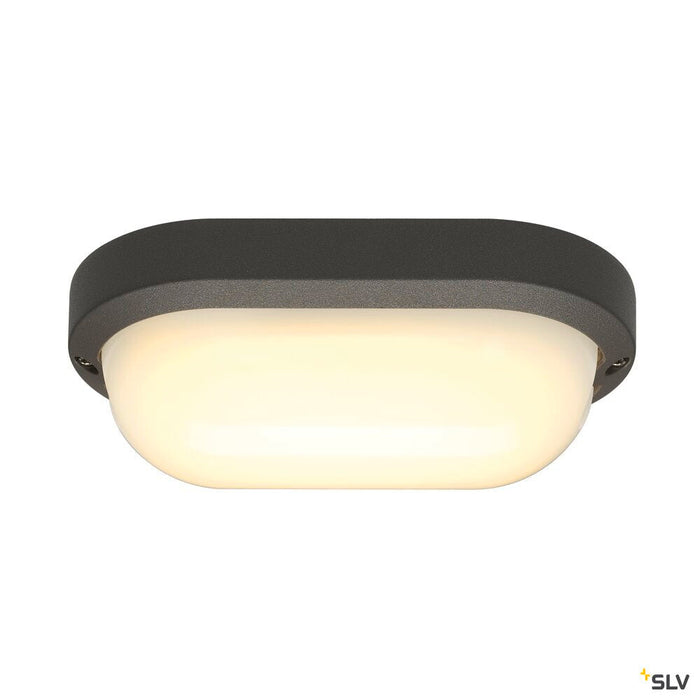 TERANG 2, outdoor wall and ceiling light, LED, 3000K, IP44, oval, anthracite, 11W