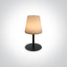 BLACK LED 2W WW TABLE LAMP RECHARGEABLE USB IP44 3 STEP DIMMABLE.