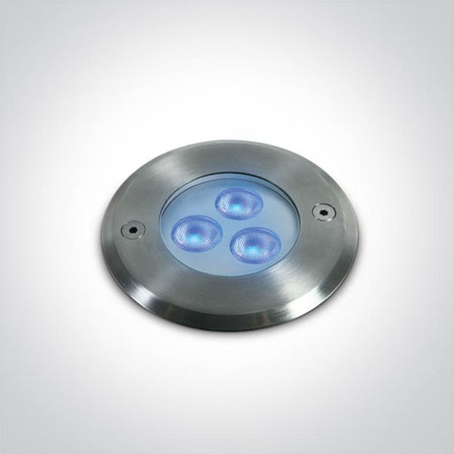 3x1W BLUE LED SS316 IP68 RECESSED UNDERWATER 24V.