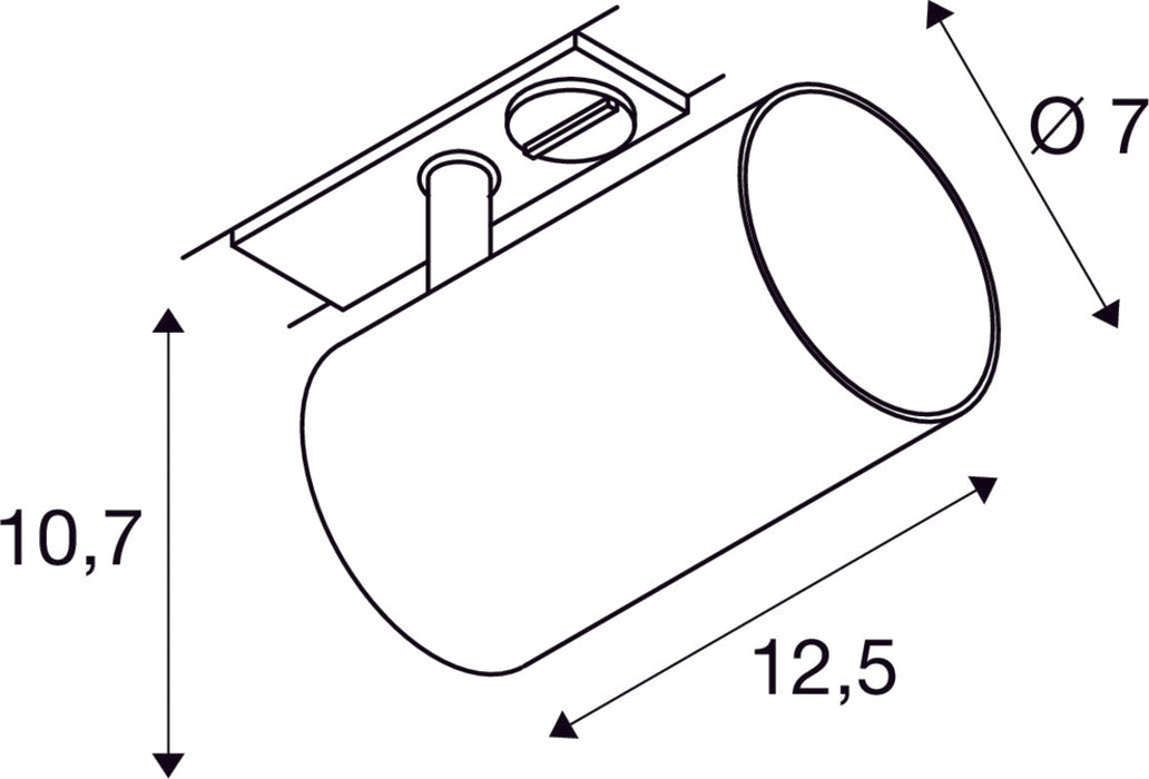 ASTO TUBE, 1-phase spot, GU10, 1x max. 10 W, black