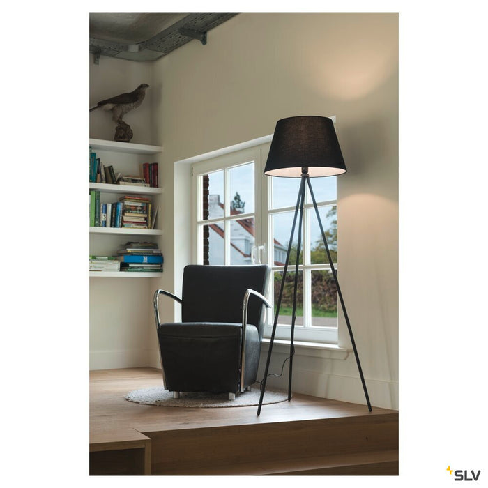 FENDA, floor stand, A60, black, without shade, max. 40W