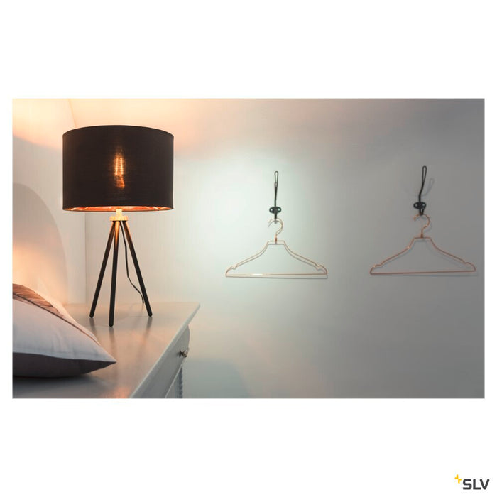 FENDA, table lamp, lamp base, A60, black, without shade, max. 40W, incl. switch in the power cable