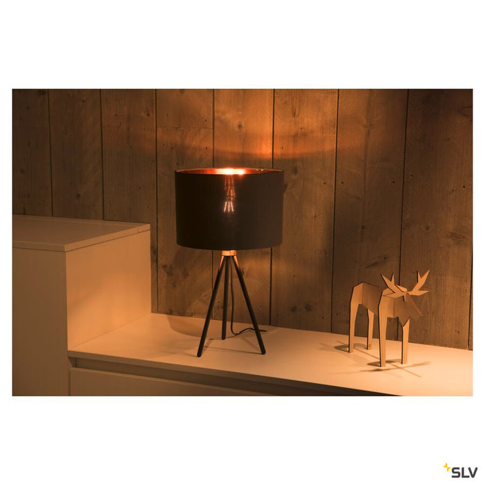 FENDA, table lamp, lamp base, A60, black, without shade, max. 40W, incl. switch in the power cable