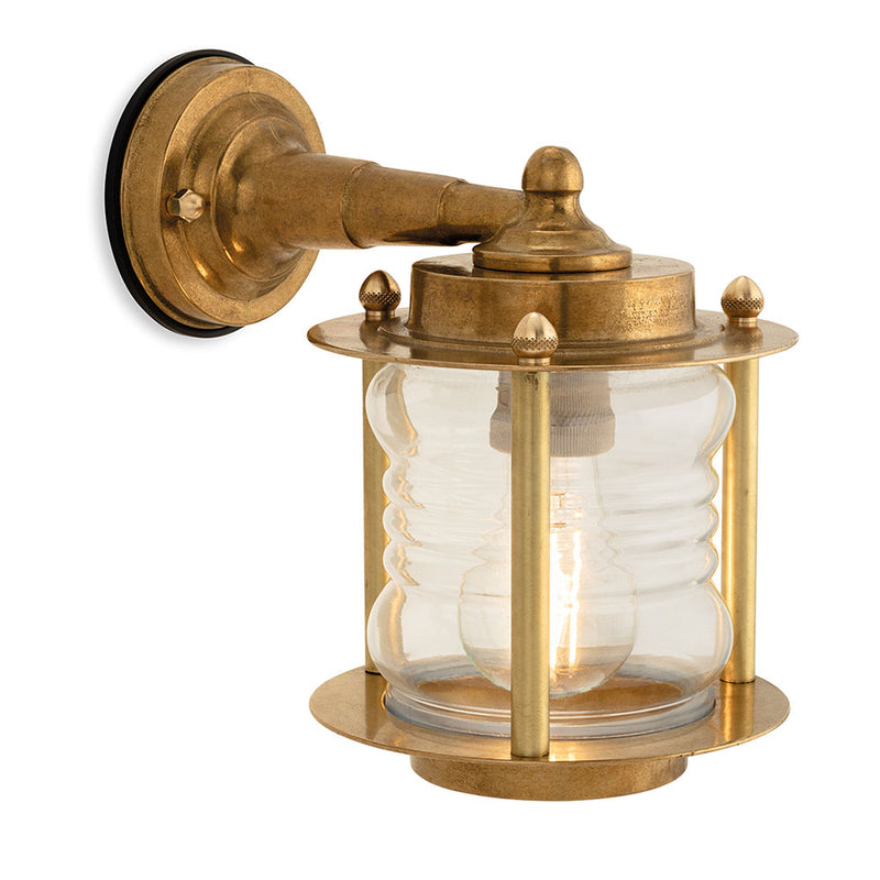 Nautic Wall Light Brass with Clear Glass