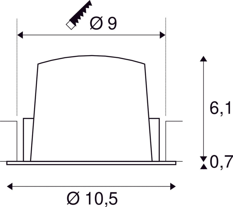 NUMINOS DL M, Indoor LED recessed ceiling light white/chrome 2700K 20°, including leaf springs