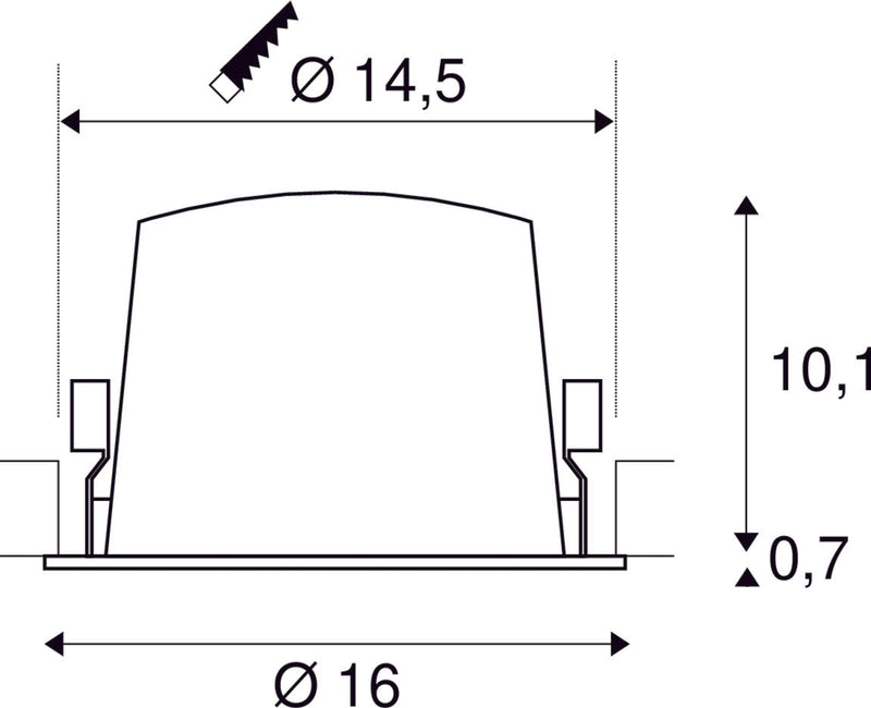 NUMINOS DL XL, Indoor LED recessed ceiling light black/black 3000K 20°