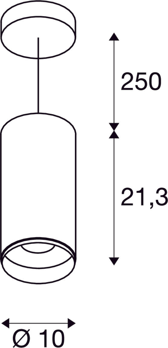 NUMINOS PD PHASE L, Indoor LED pendant light white/black 2700K 60°