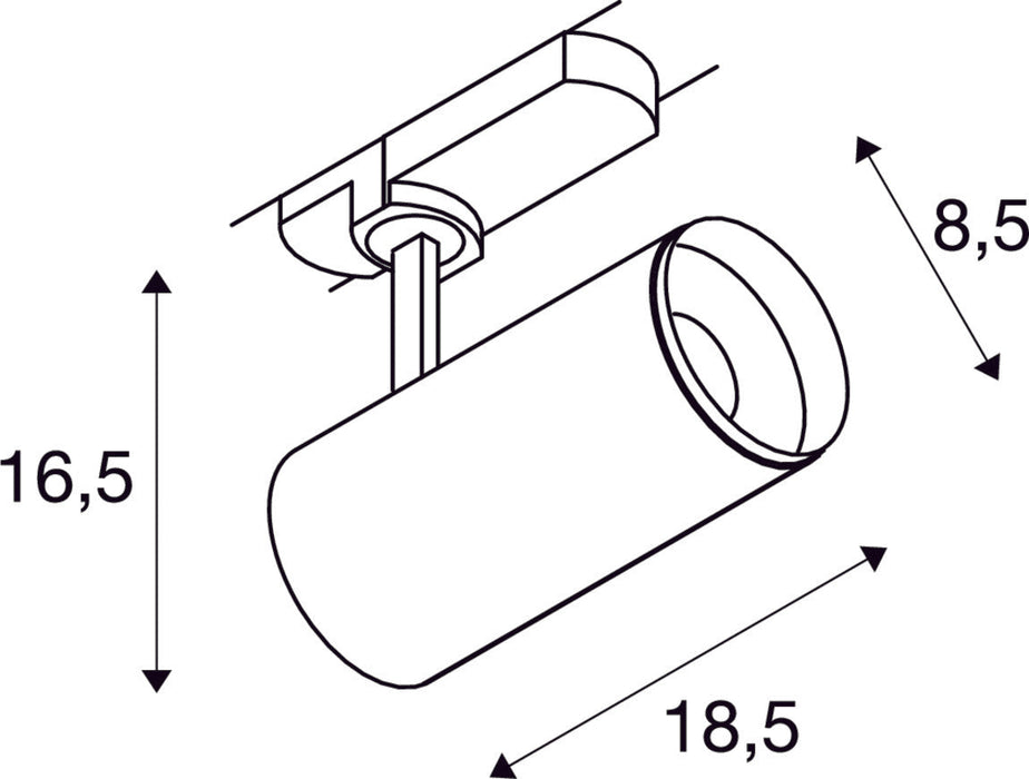 3~ NUMINOS DALI M, 3 phase system light white/black 4000K 24°