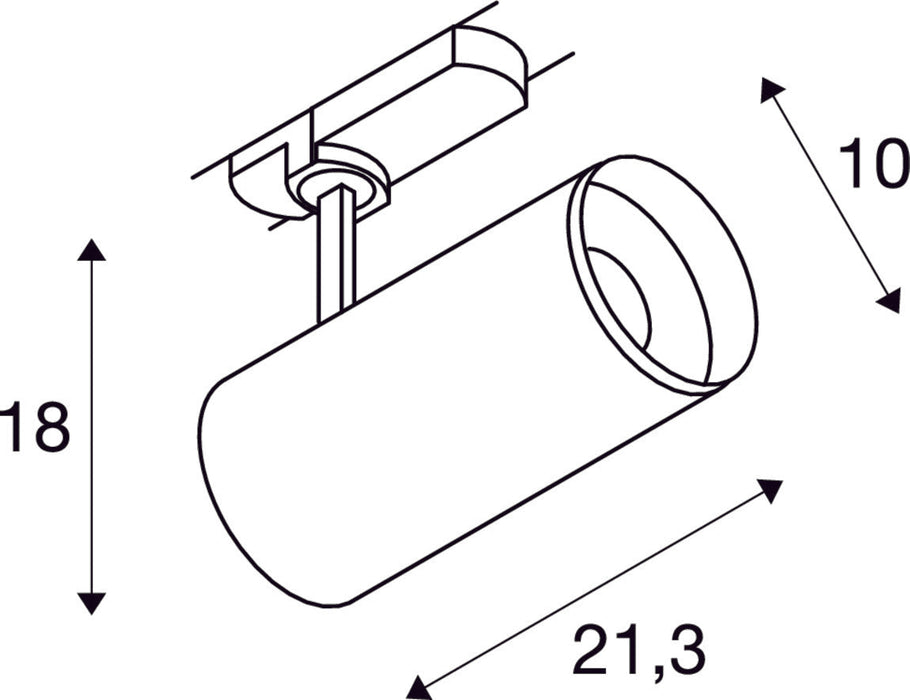 3~ NUMINOS DALI L, 3 phase system light white/black 3000K 24°