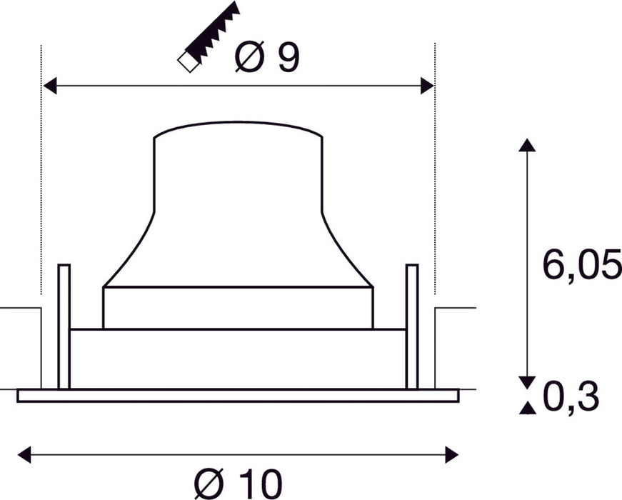 NUMINOS MOVE S, white recessed ceiling light, 4000K 40°