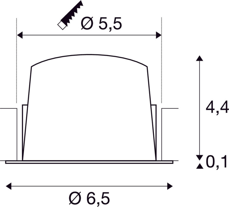 NUMINOS XS, white recessed ceiling light, 3000K 40°
