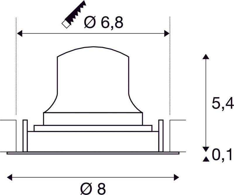 NUMINOS MOVE XS, white / chrome recessed ceiling light, 3000K 40°