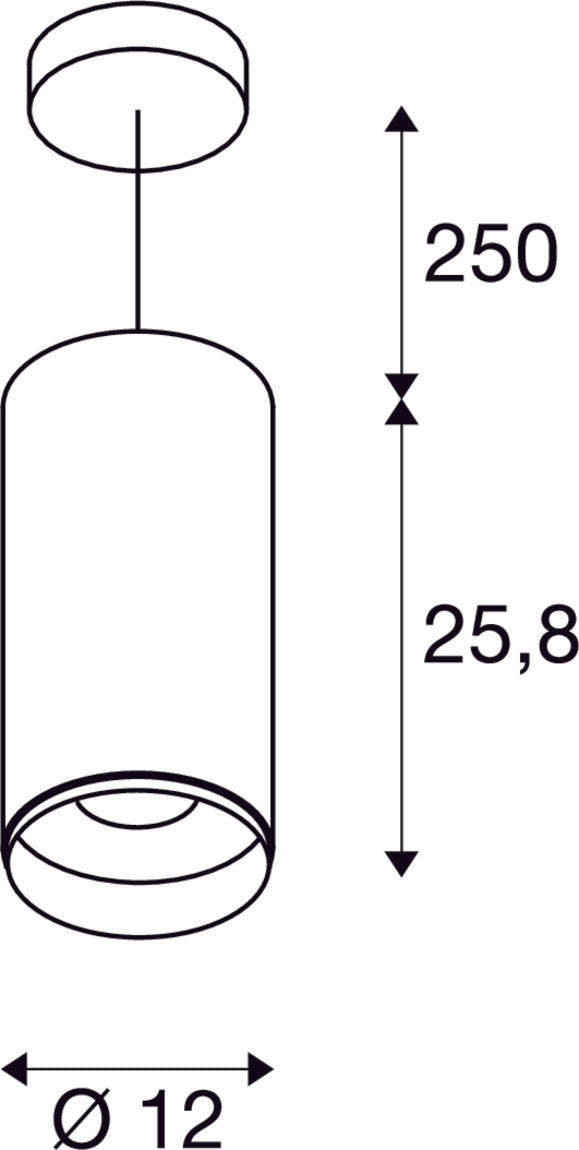 NUMINOS XL PHASE, white / black pendant light, 36W 2700K 24°
