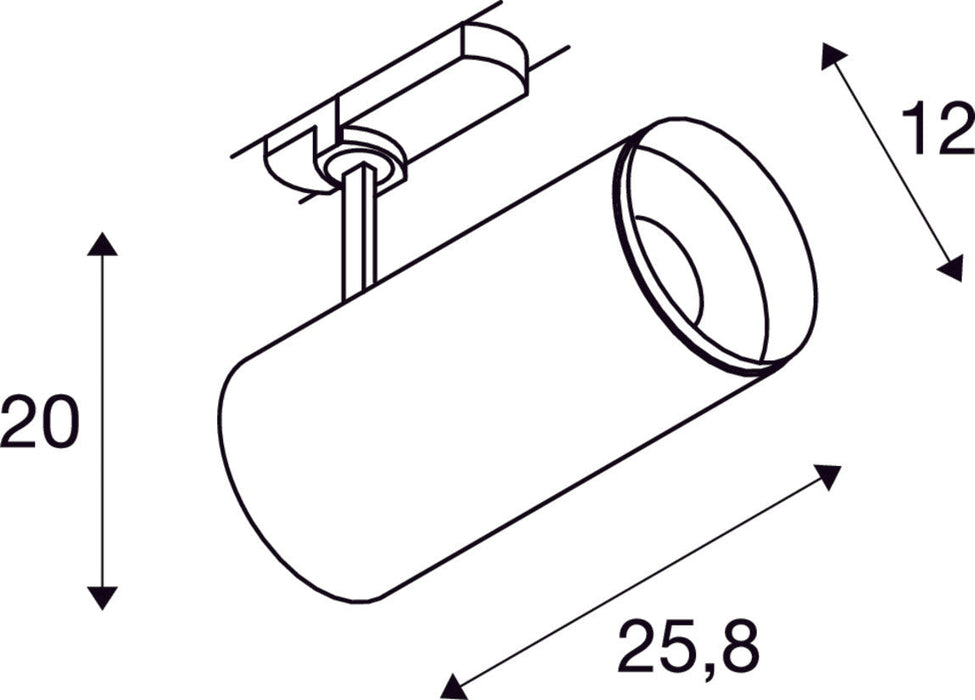 NUMINOS DALI XL, black 3-phase spot, 36W 2700K 24°