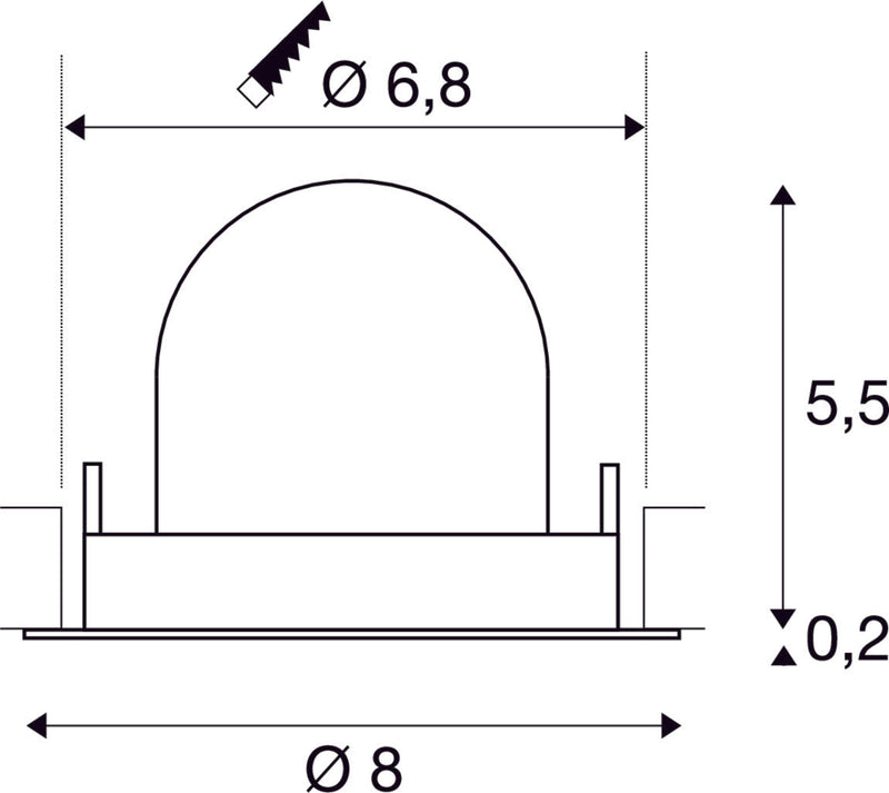 NUMINOS GIMBLE XS, black / white recessed ceiling light, 3000K 40°