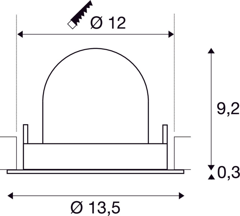 NUMINOS GIMBLE M, black recessed ceiling light, 2700K 20°