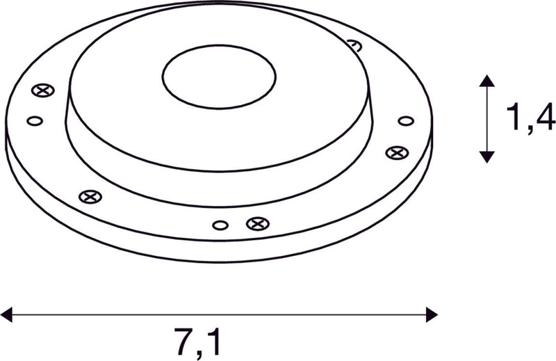 SMALL PLOT Module, stainless steel / frosted LED module, 3W 3000K CRI80 180°