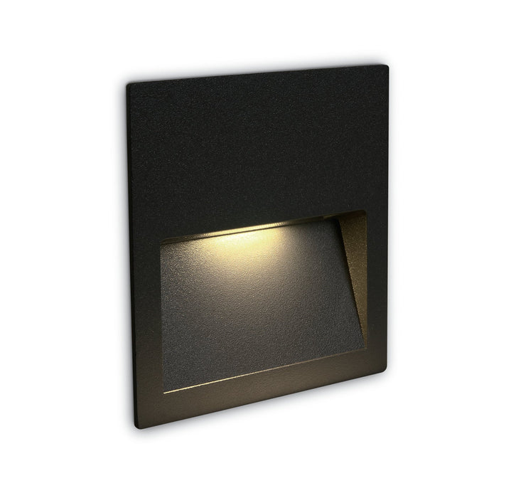 BLACK WALL RECESSED LED 4W IP65 DARK LIGHT 100-240V