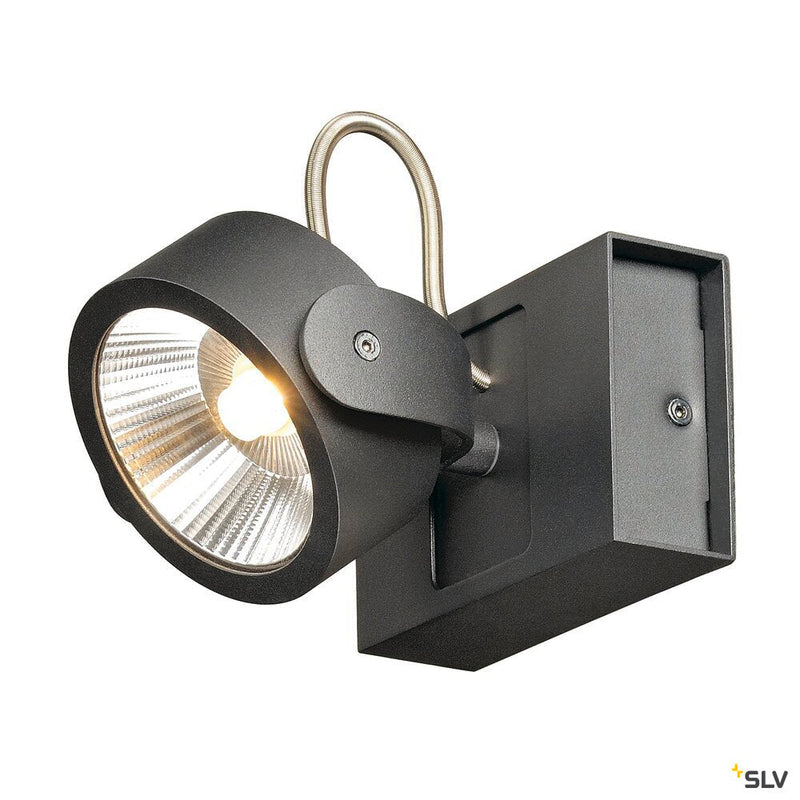 KALU, wall and ceiling light,  single-headed, LED, 3000K, black, 60°