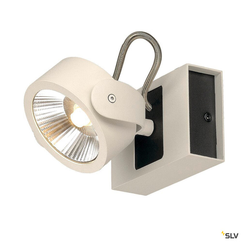 KALU, wall and ceiling light,  single-headed, LED, 3000K, white/black, 60°
