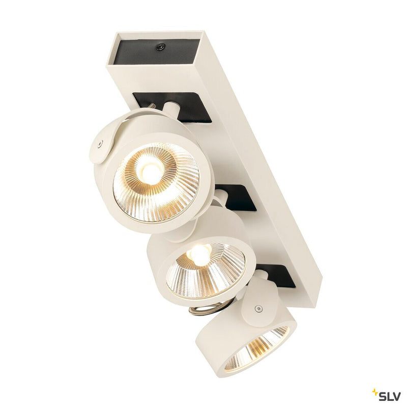 KALU, wall and ceiling light,  three-headed, LED, 3000K, white/black, 60°