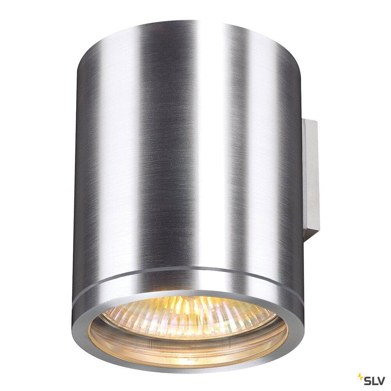 ROX WALL OUT, QPAR11, outdoor wall light, brushed aluminium, max. 50W, IP44