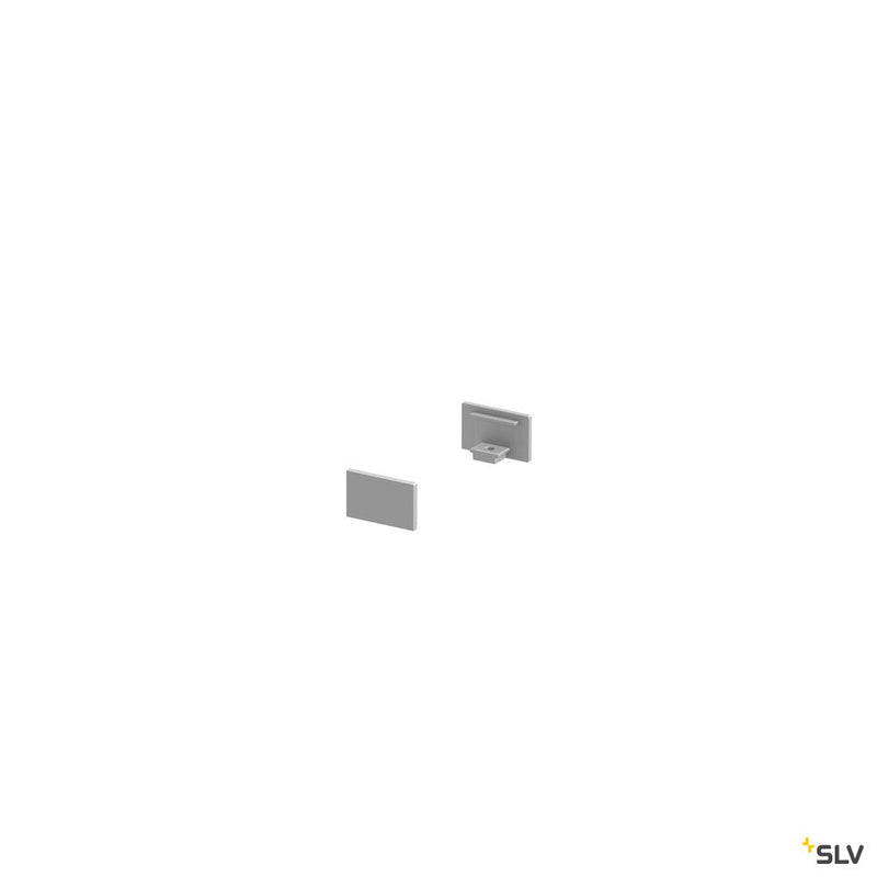 END CAPS, for GRAZIA 10 surface mounted profile flat, 2 pieces, flat version, aluminium