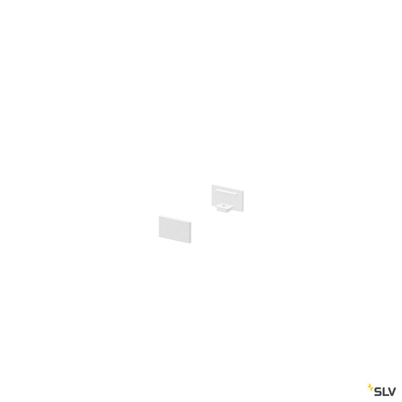 END CAPS, for GRAZIA 10 surface mounted profile flat, 2 pieces, flat version, white