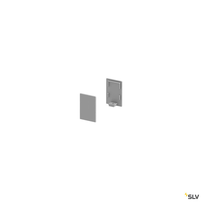 END CAPS, for GRAZIA 10 surface mounted profile standard, 2 pieces, high version, aluminium