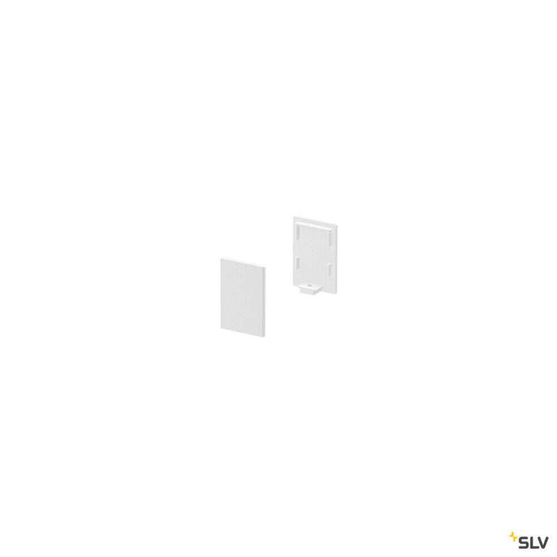 END CAPS, for GRAZIA 10 surface mounted profile standard, 2 pieces, high version, white