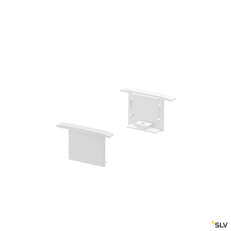 END CAPS, for GRAZIA 20 recess mounted profile, 2 pieces, white