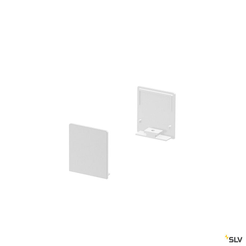 END CAPS, for GRAZIA 20 surface mounted profile flat, 2 pieces, high version, white