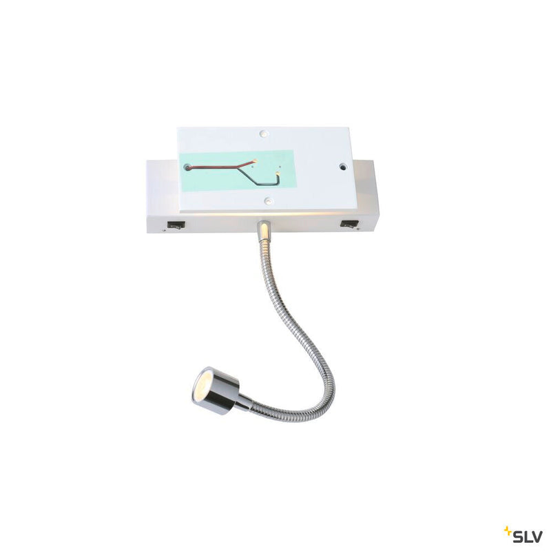 MANA, wall light, spot, LED, 3000K, white/chrome, W/H/D 20/7,9/6,6 cm