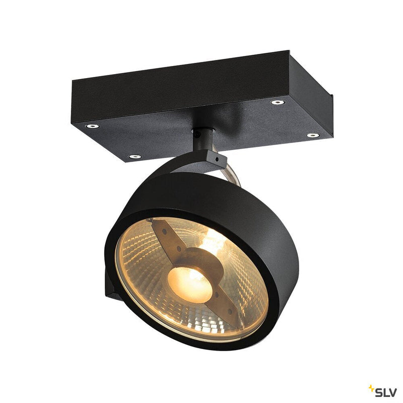 KALU, wall and ceiling light, QPAR111, single-headed, black, max. 75W