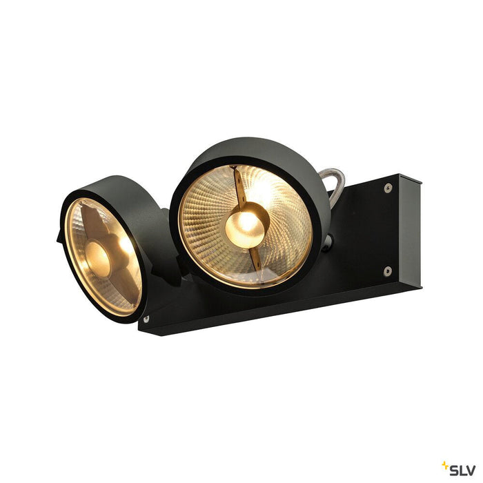 KALU, wall and ceiling light, QPAR111, double-headed, black, max. 75W