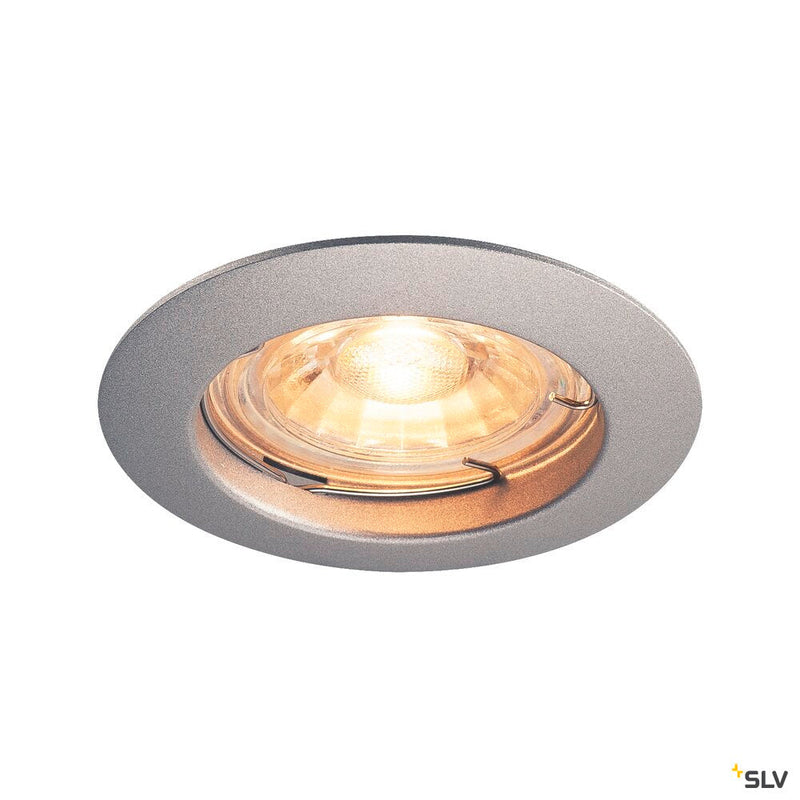 PIKA, recessed ceiling light, QPAR51, rigid, silver-grey, max. 50W