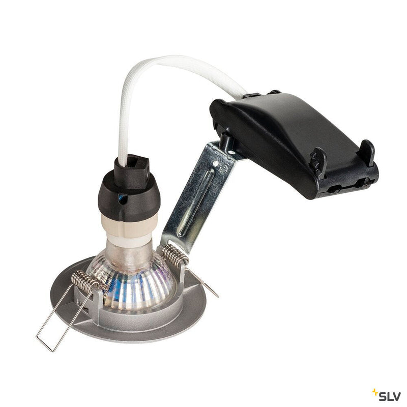 PIKA, recessed ceiling light, QPAR51, rigid, silver-grey, max. 50W