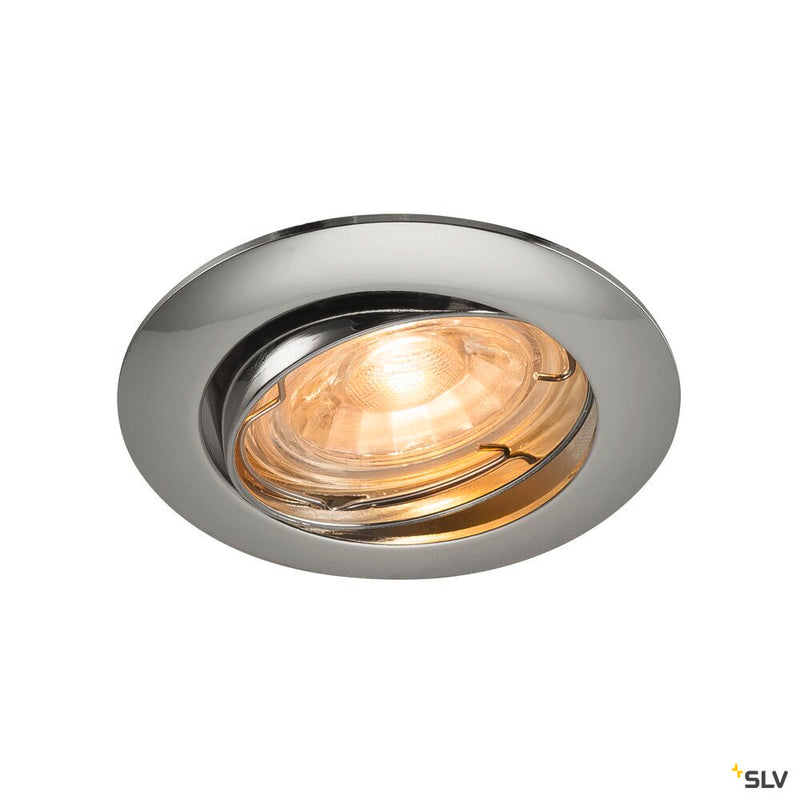 PIKA, recessed ceiling light, QPAR51, swivelling, chrome, max. 50W